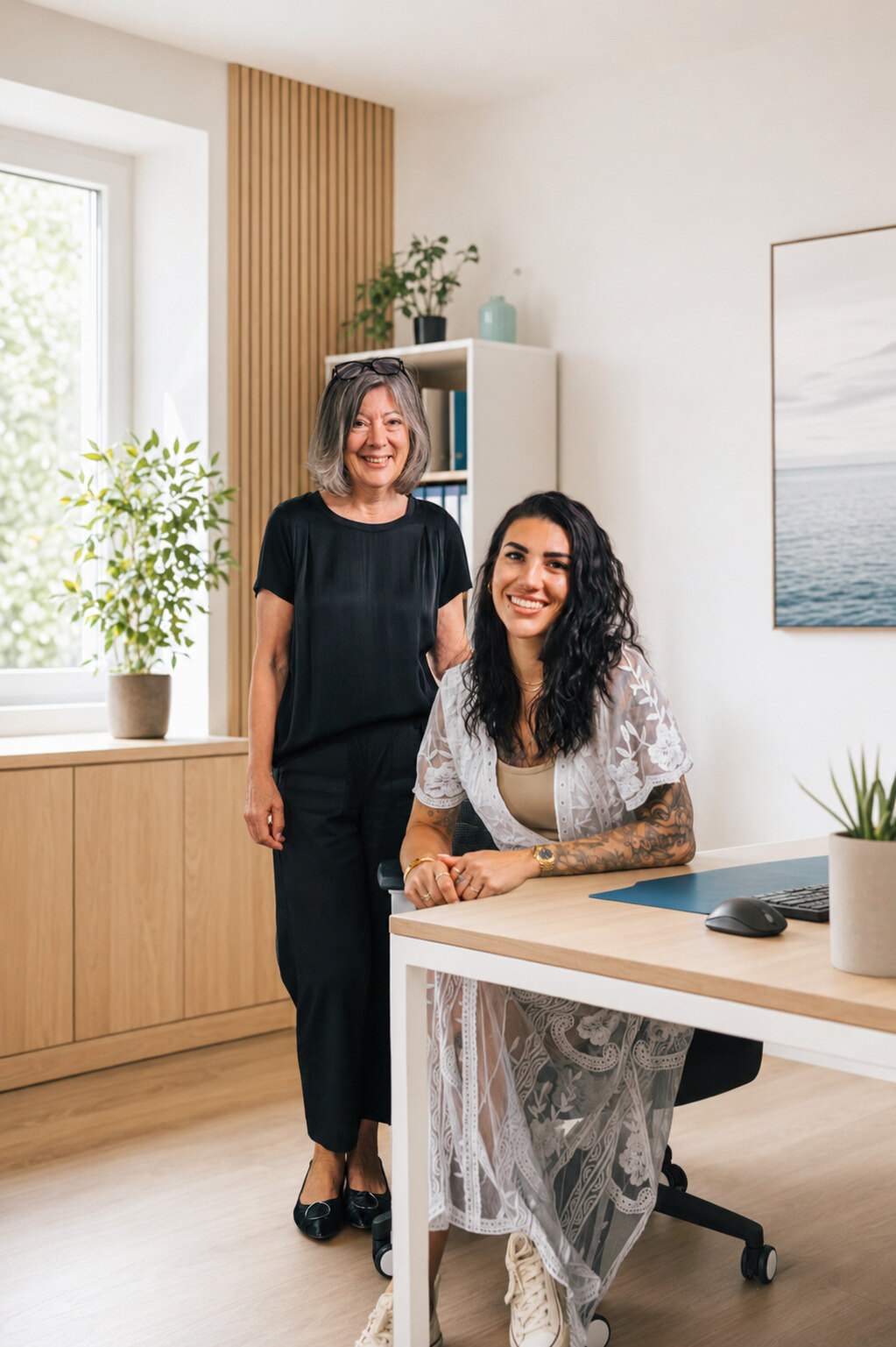 Sabrina Meier und Gaby van Dijk im Büro der GVD Immobilienverwaltung